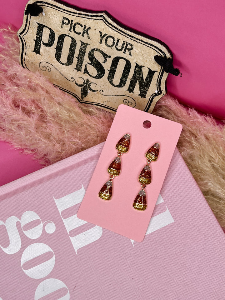 Candy Corn Dangle Earrings