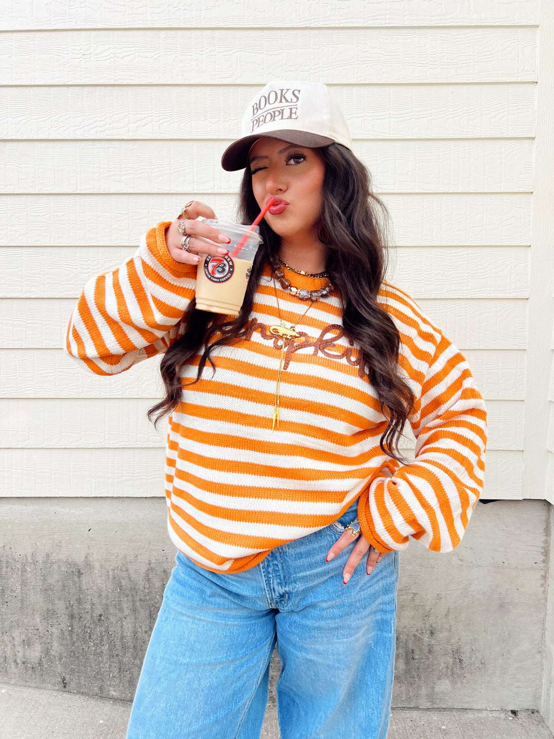 Pumpkin Striped Sweater