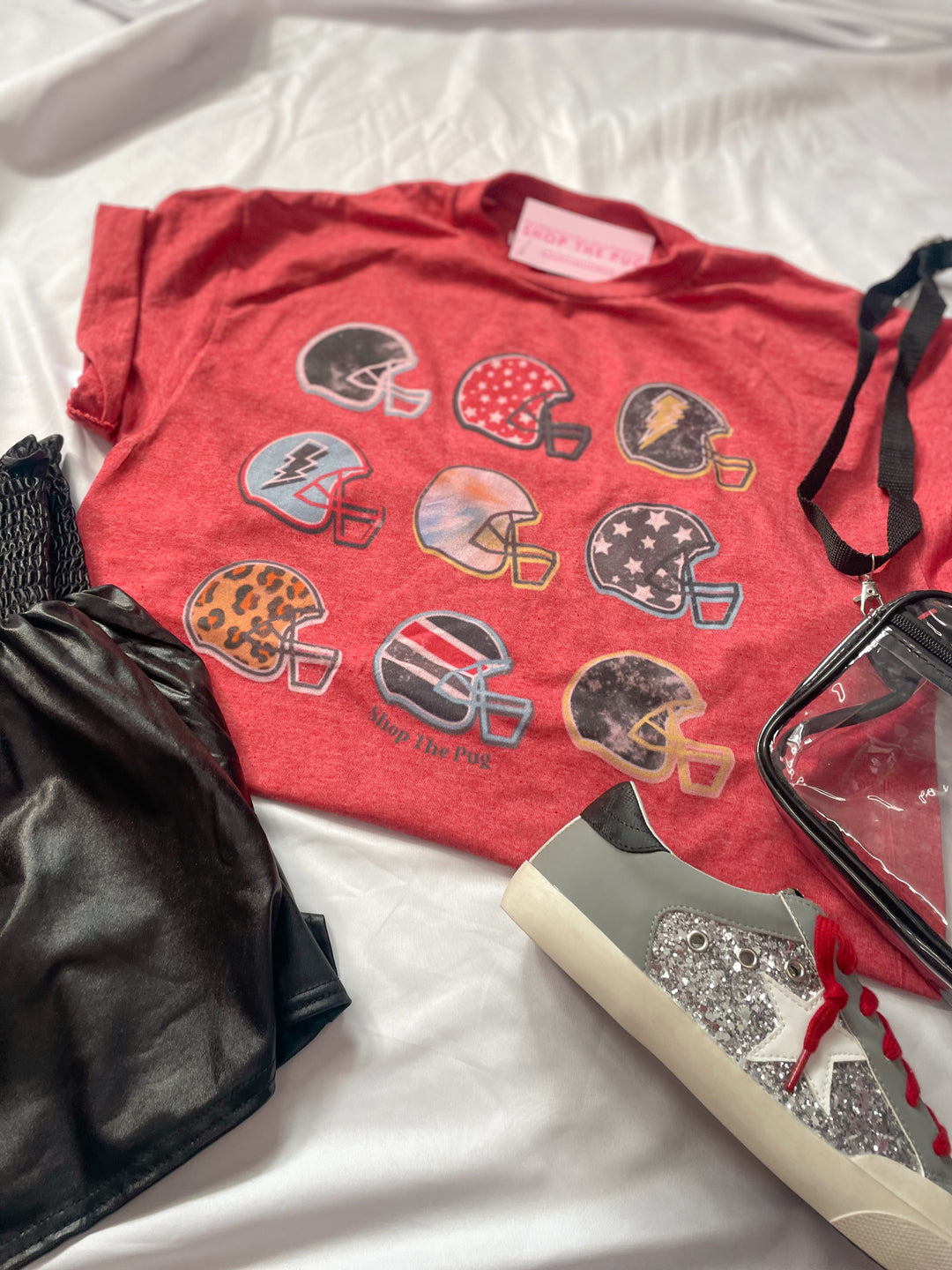 Red & Black Football Tee