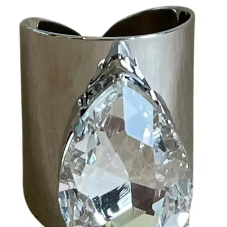 Silver Rhinestone Adjustable Ring