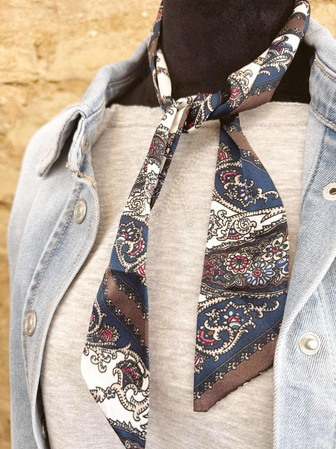 Midnight Paisley Twilly Bandana