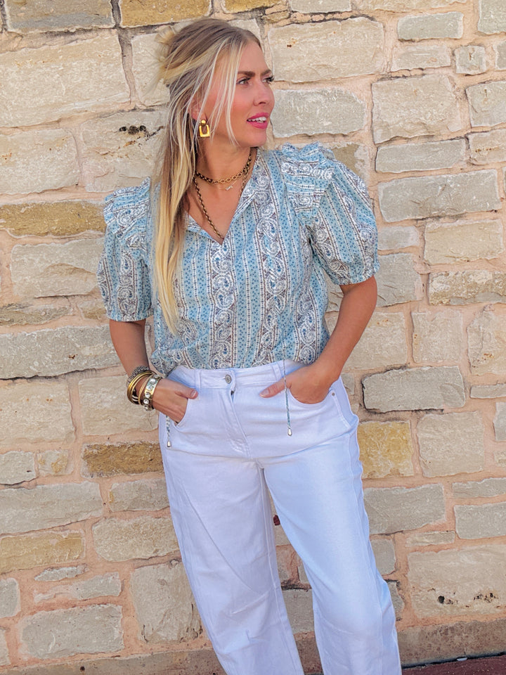 Powdered Perfection Paisley Top