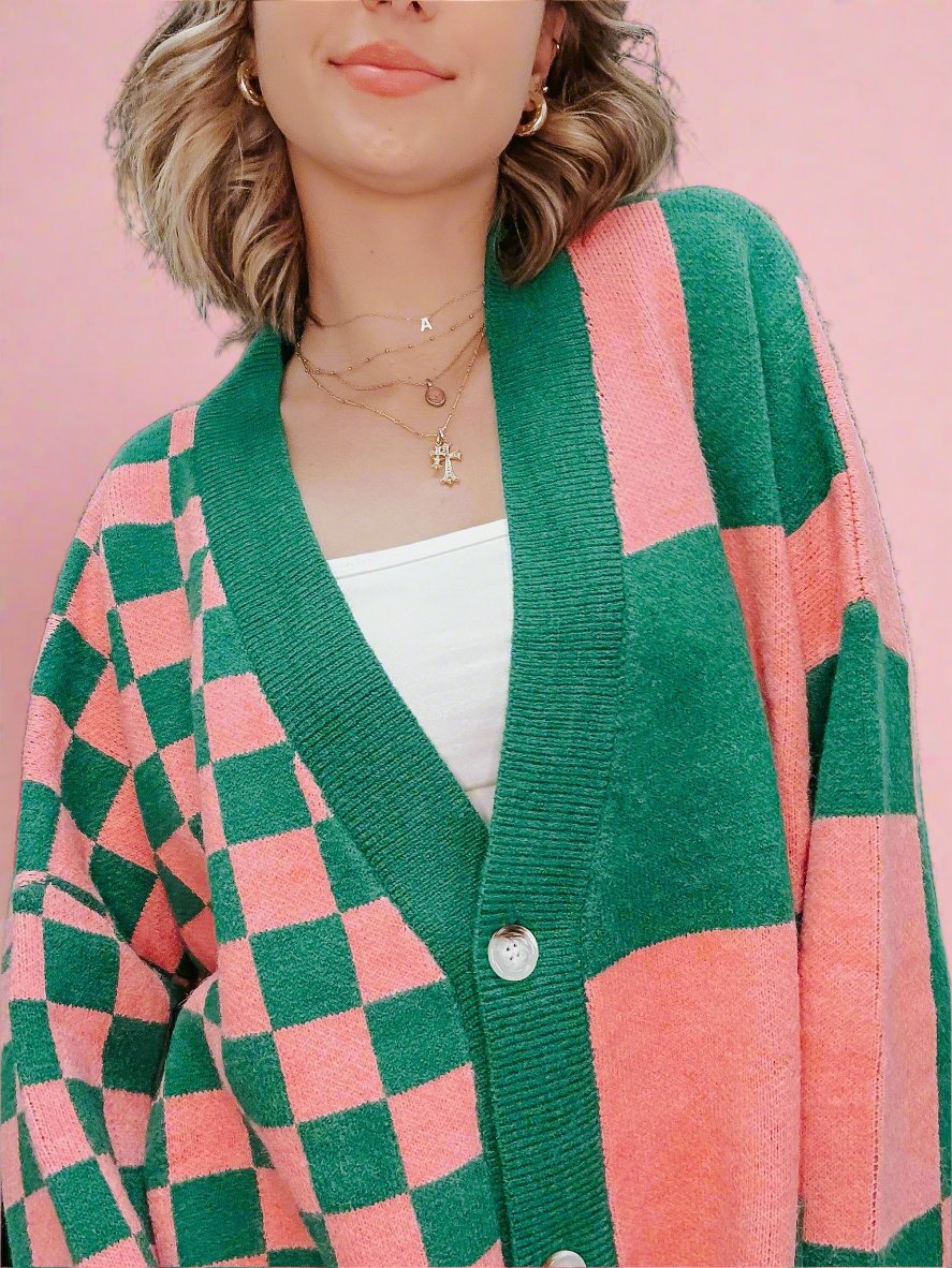 The Gracie Checkered Cardigan