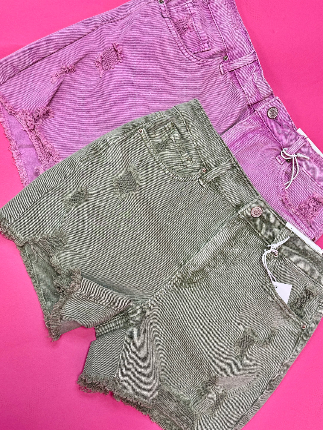 The Leslie Colored Denim Shorts