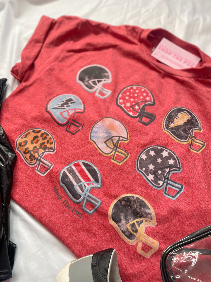 Red & Black Football Tee