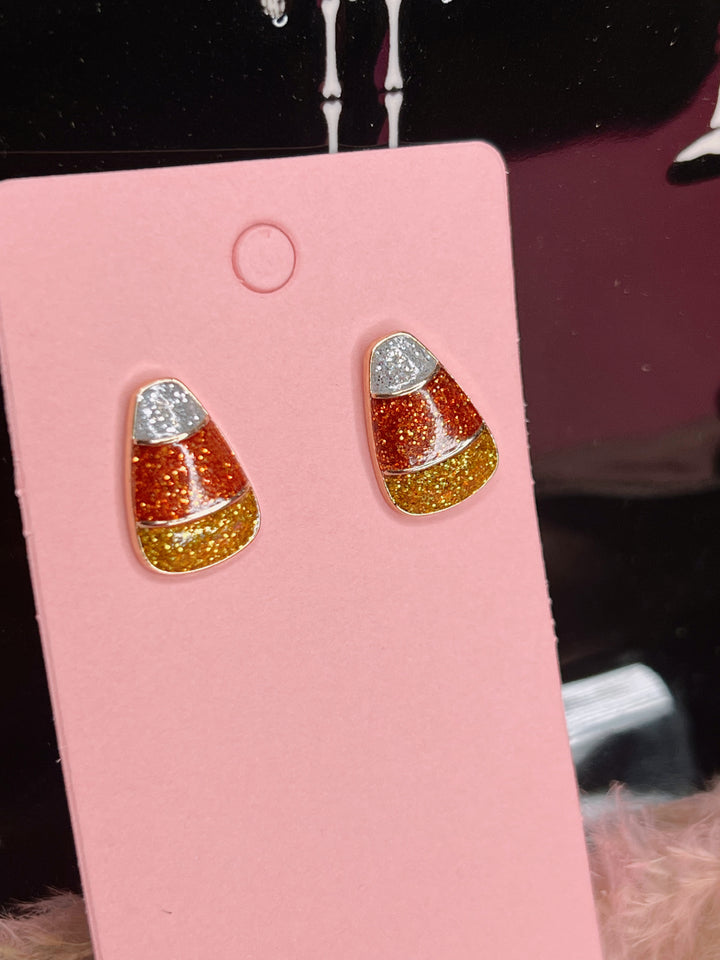 Glitter Candy Corn Studs