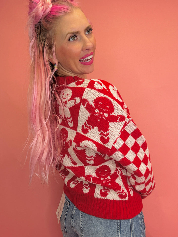 Gingerbread Checkered Sweater