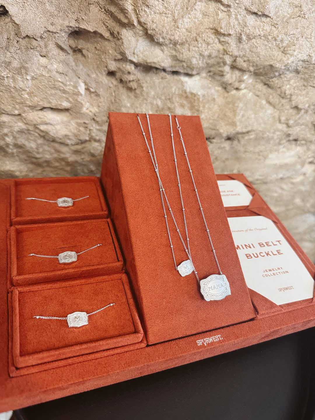 Ultra Mini Belt Buckle Initial Necklace