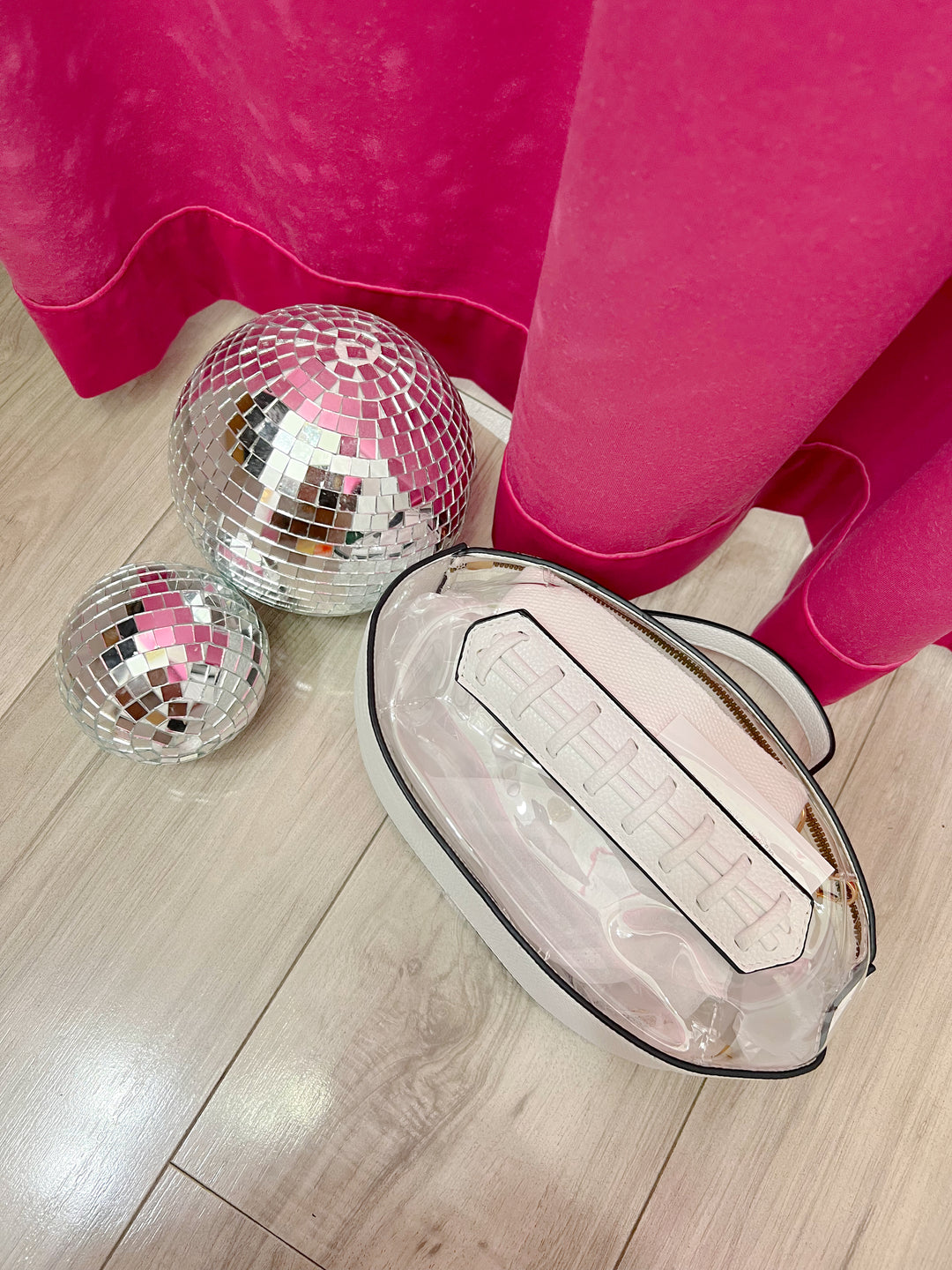 Bella Clear Football Crossbody Bag