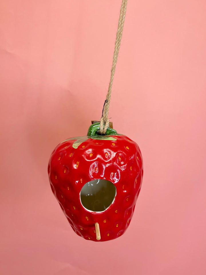 Hanging Strawberry Birdhouse