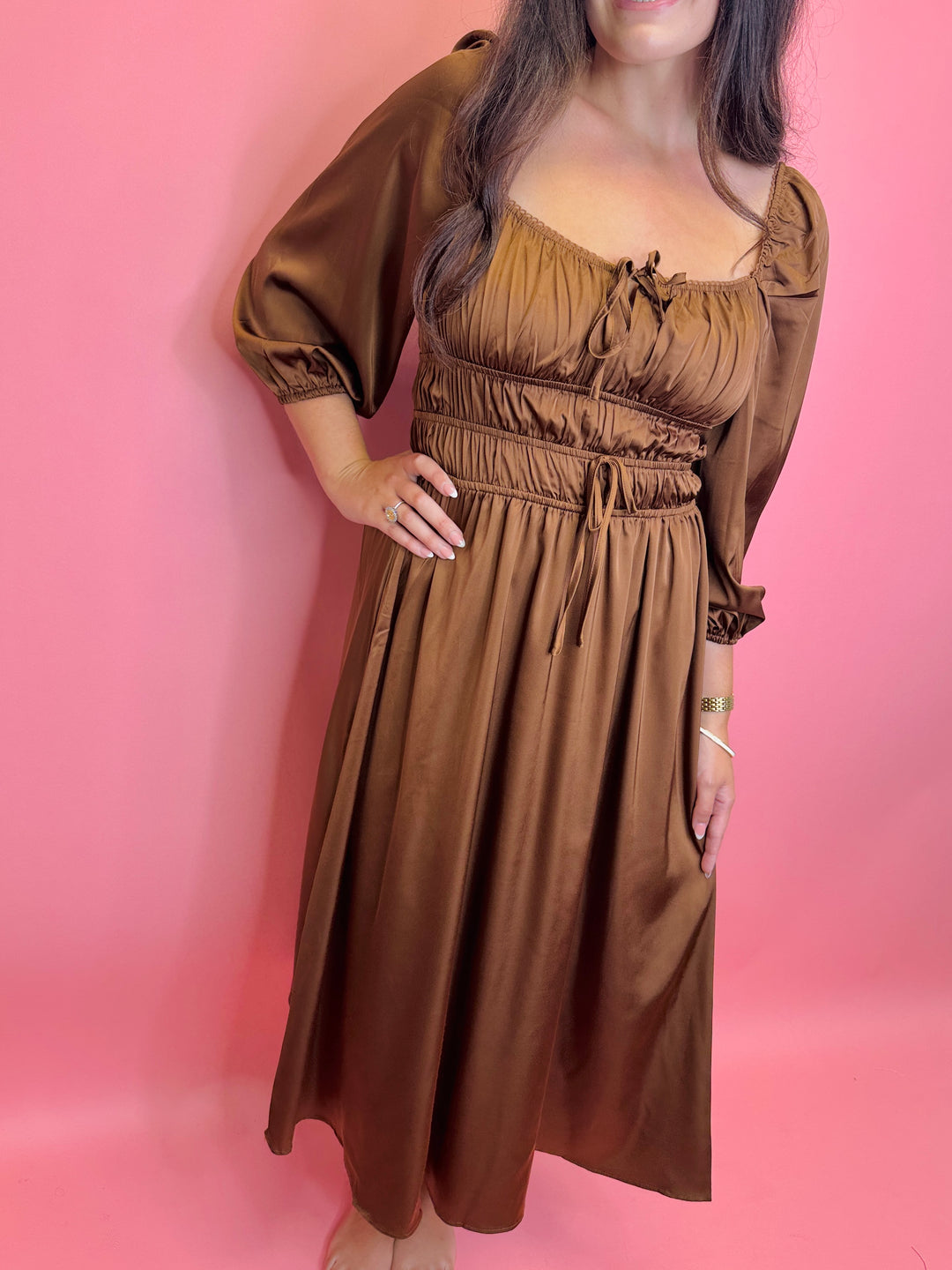 Cold Brew Satin Dress