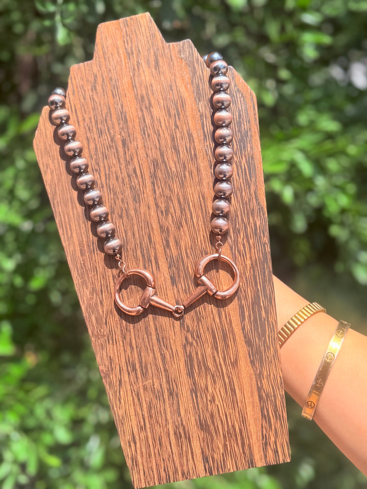 Snaffle Bit & Pearl Necklace
