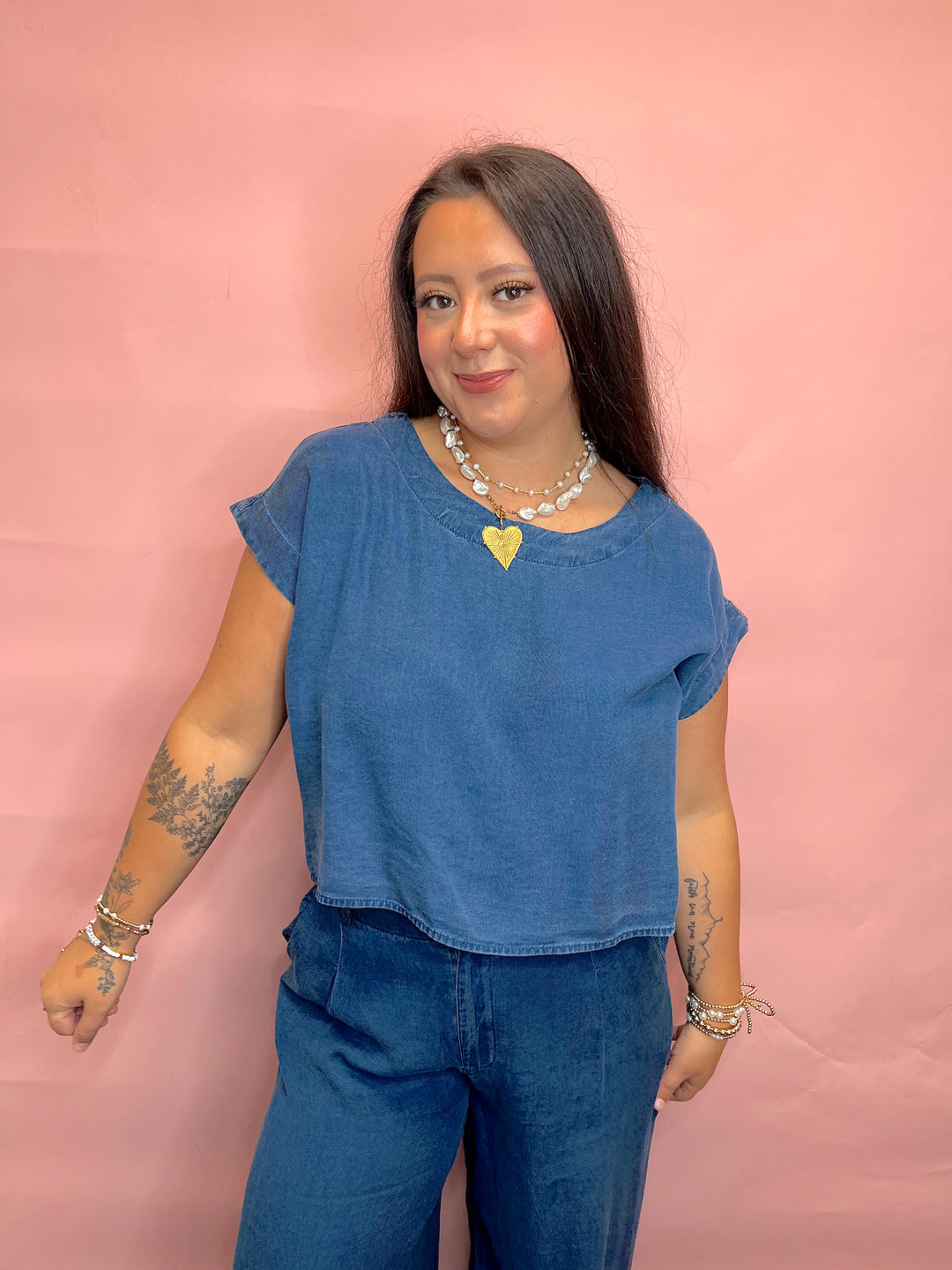 The Aubree Chambray Set