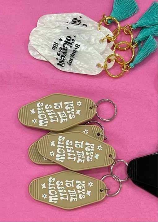 Living My Okayest Life Keychain