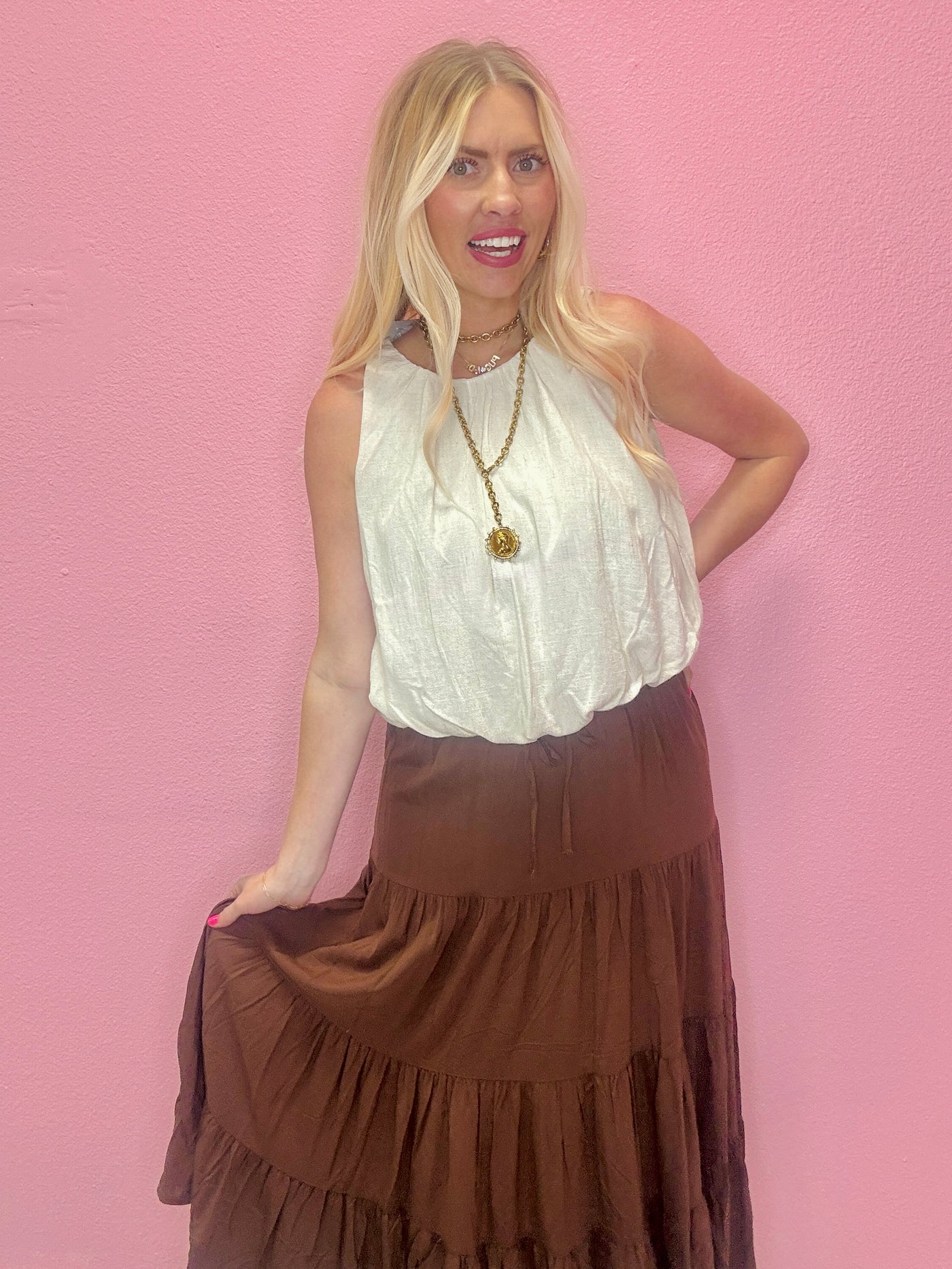 The Riley Bubble Hem Top