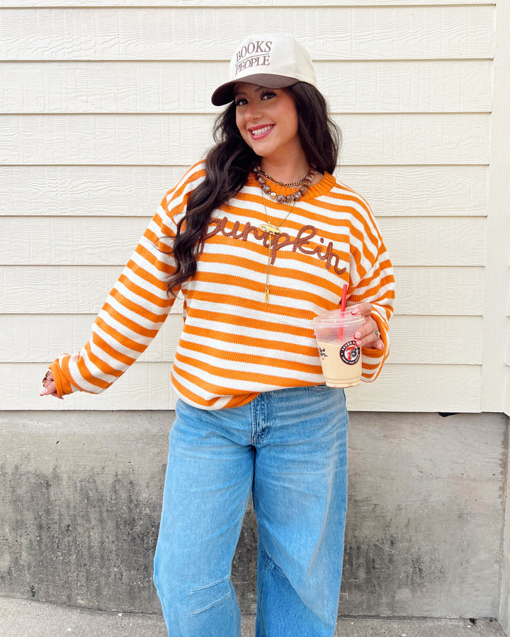 Pumpkin Striped Sweater