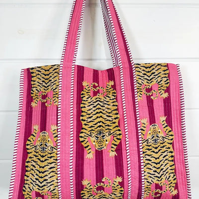 Cotton Quilted Block Print Tote Bag