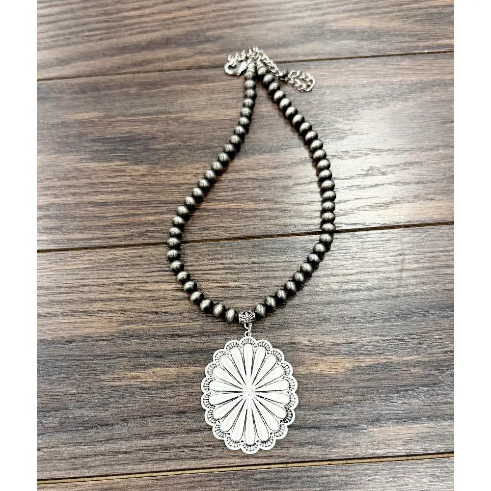 Silver Spur Concho Statement Necklace