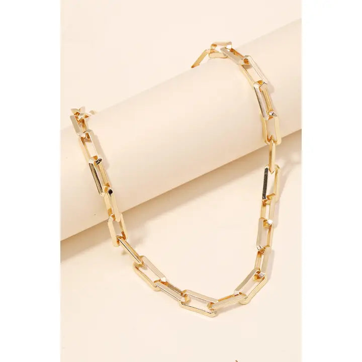 Rectangle Toggle Chain Link Necklace