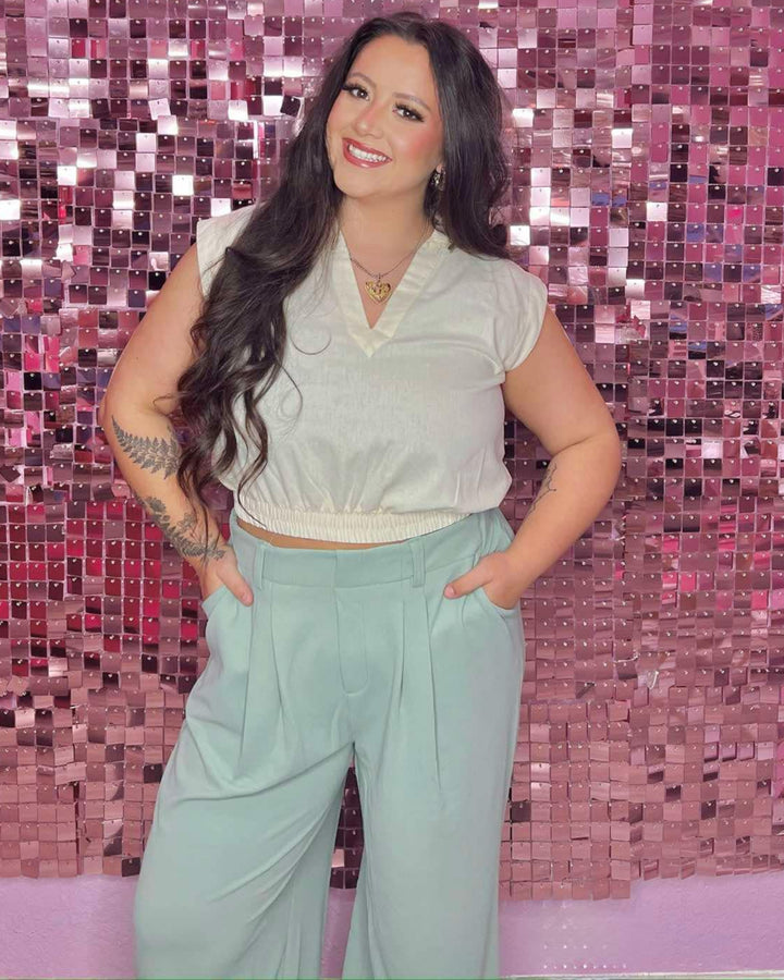 The Claire Collared Crop