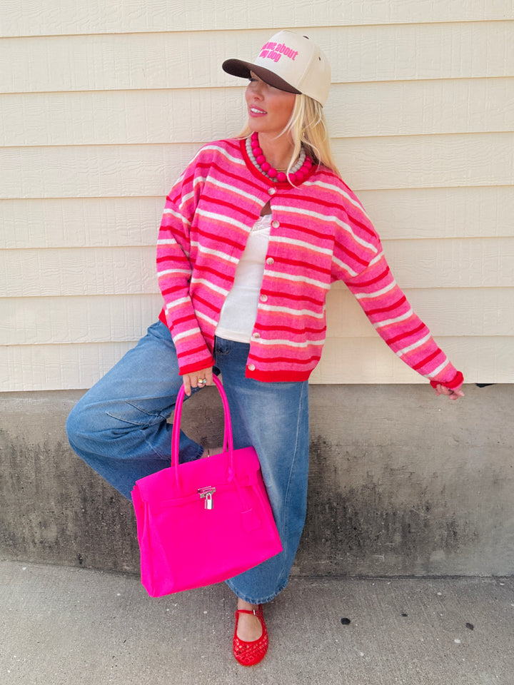 Peony Pink Charm Cardigan