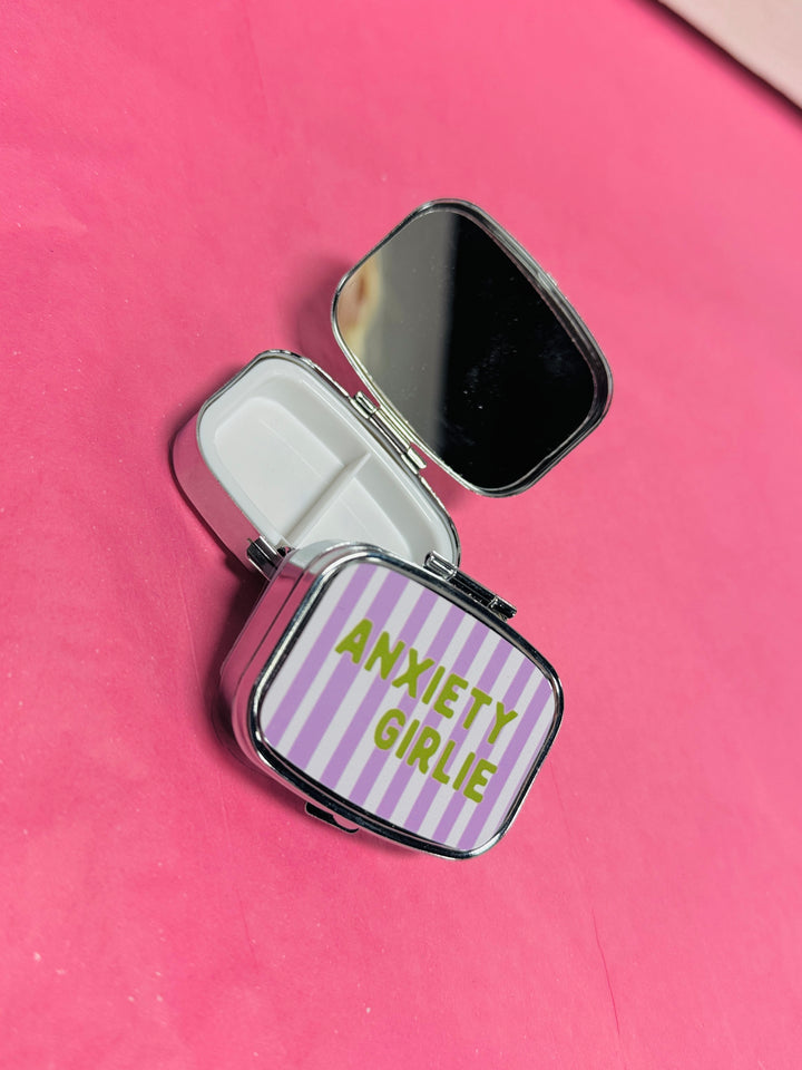 Funny Pill Box & Compact Mirror