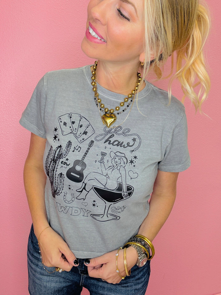Western Martini Girl Baby Doll Tee