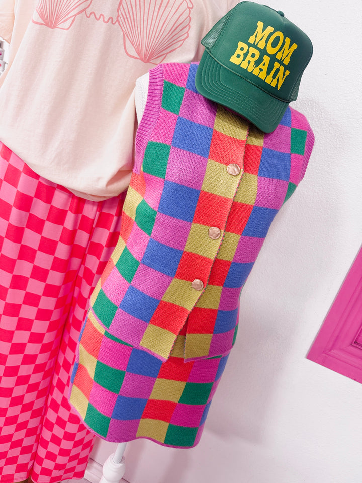 Check Me Out Cutie Checkered Skirt Set
