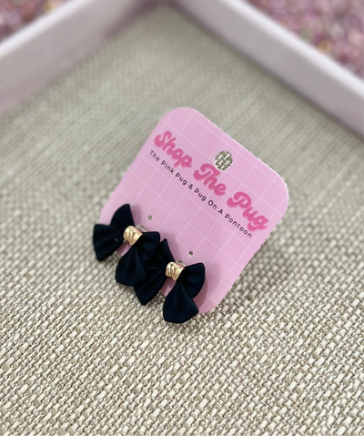 Black Bow Earrings