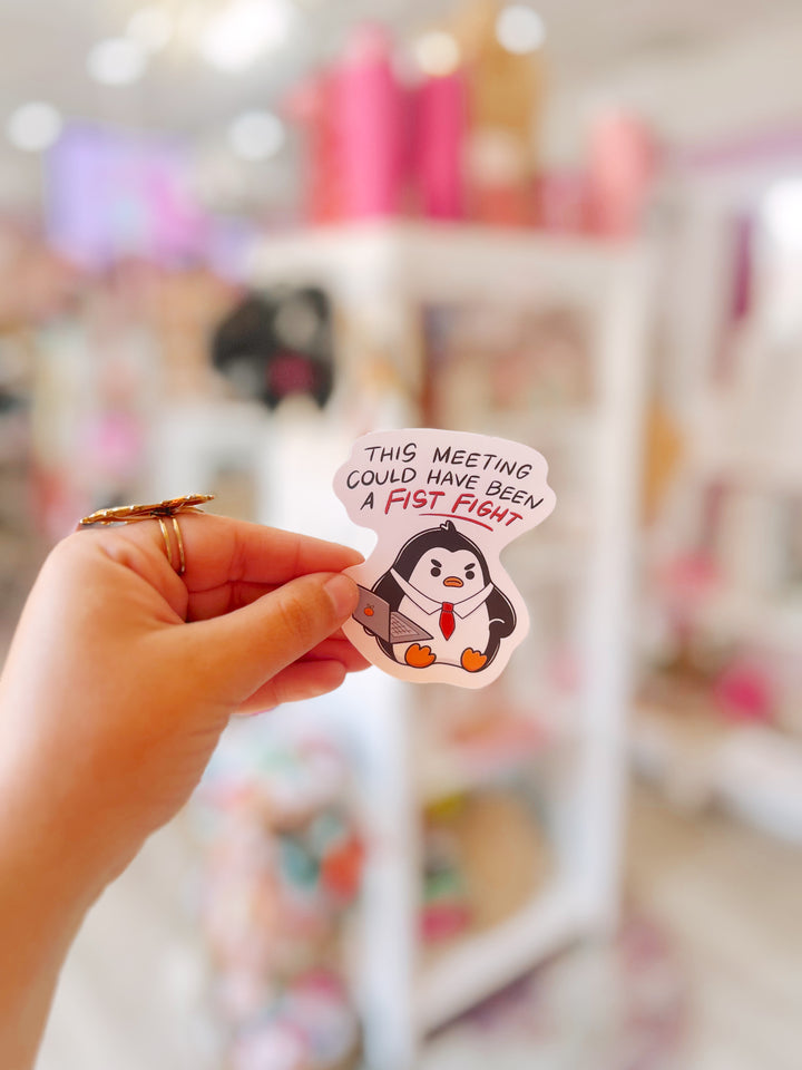 Fist Fight Meeting Sticker