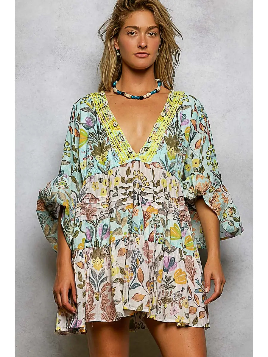 The Coastal Charm Patchwork Dress