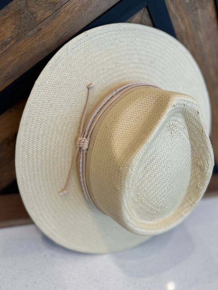 Corinth Wide Brim Straw Fedora Hat