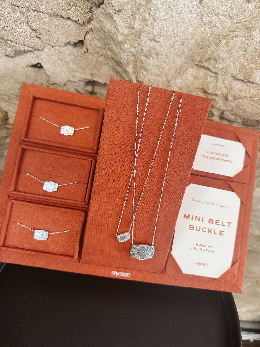 Ultra Mini Belt Buckle Initial Necklace