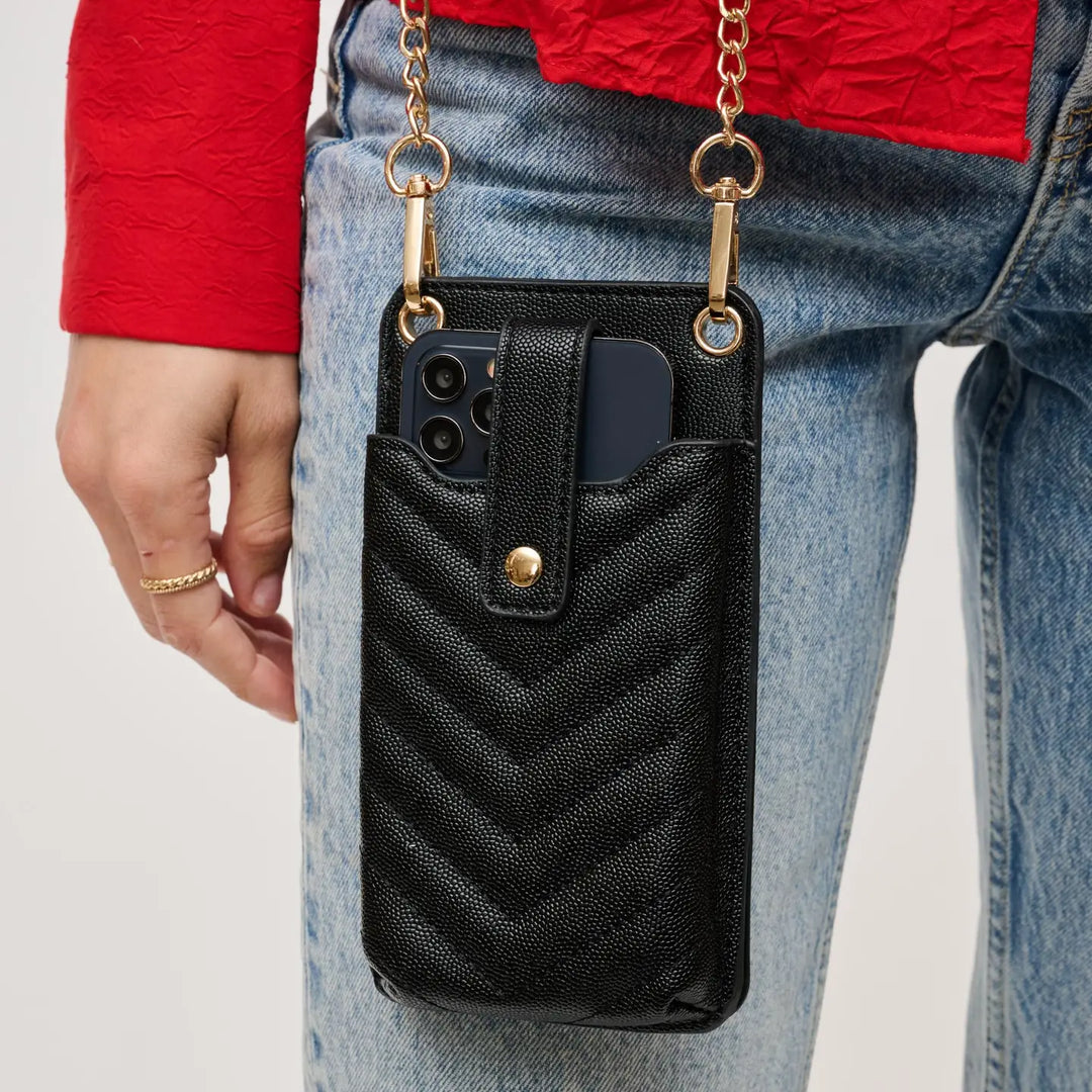 The Claire Chevron Stitch Cell Phone Wallet Crossbody