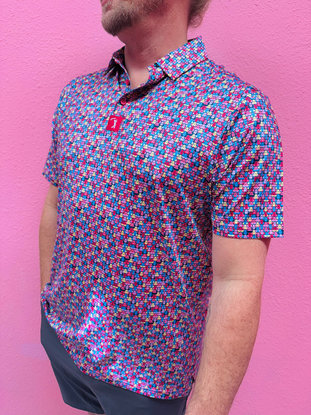 Eyes Up Here Shagadelic Men’s Polo Shirt