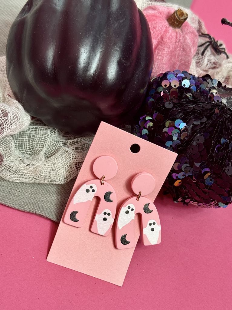 Pink Ghost Earrings