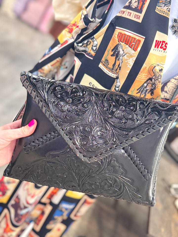 The Bianca Hand Tooled Leather Messenger Bag