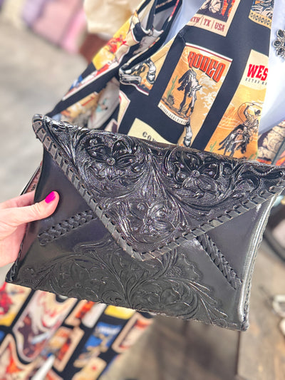 The Bianca Hand Tooled Leather Messenger Bag