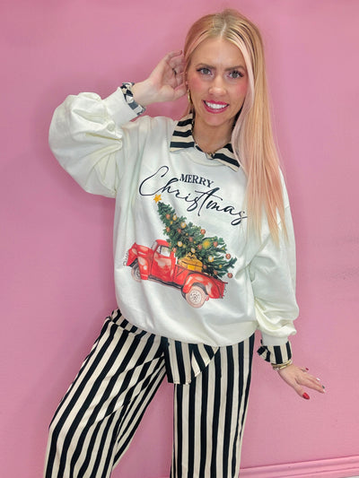 Merry Christmas Red Truck Sweater