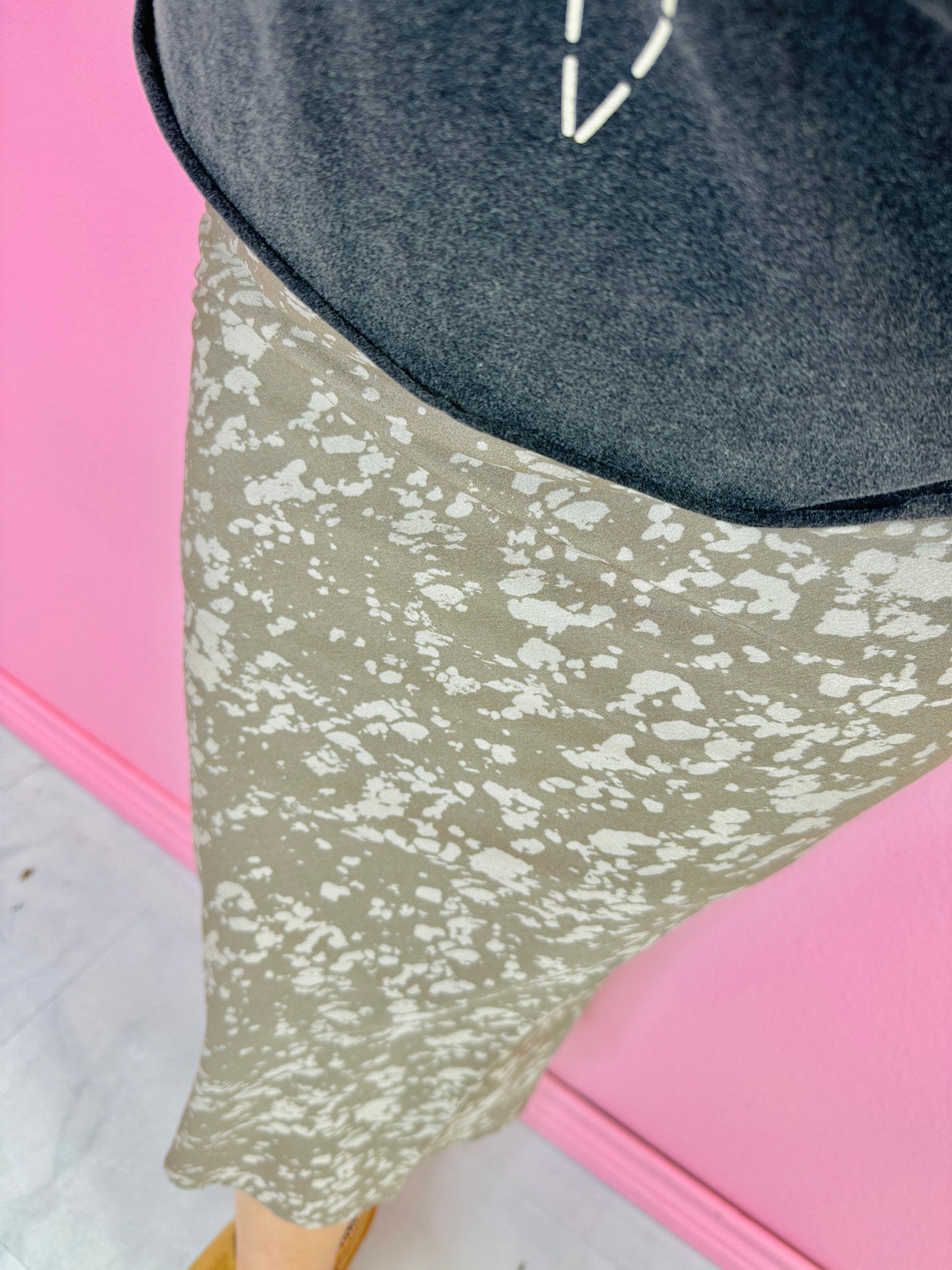 Mocha Print Satin Skirt