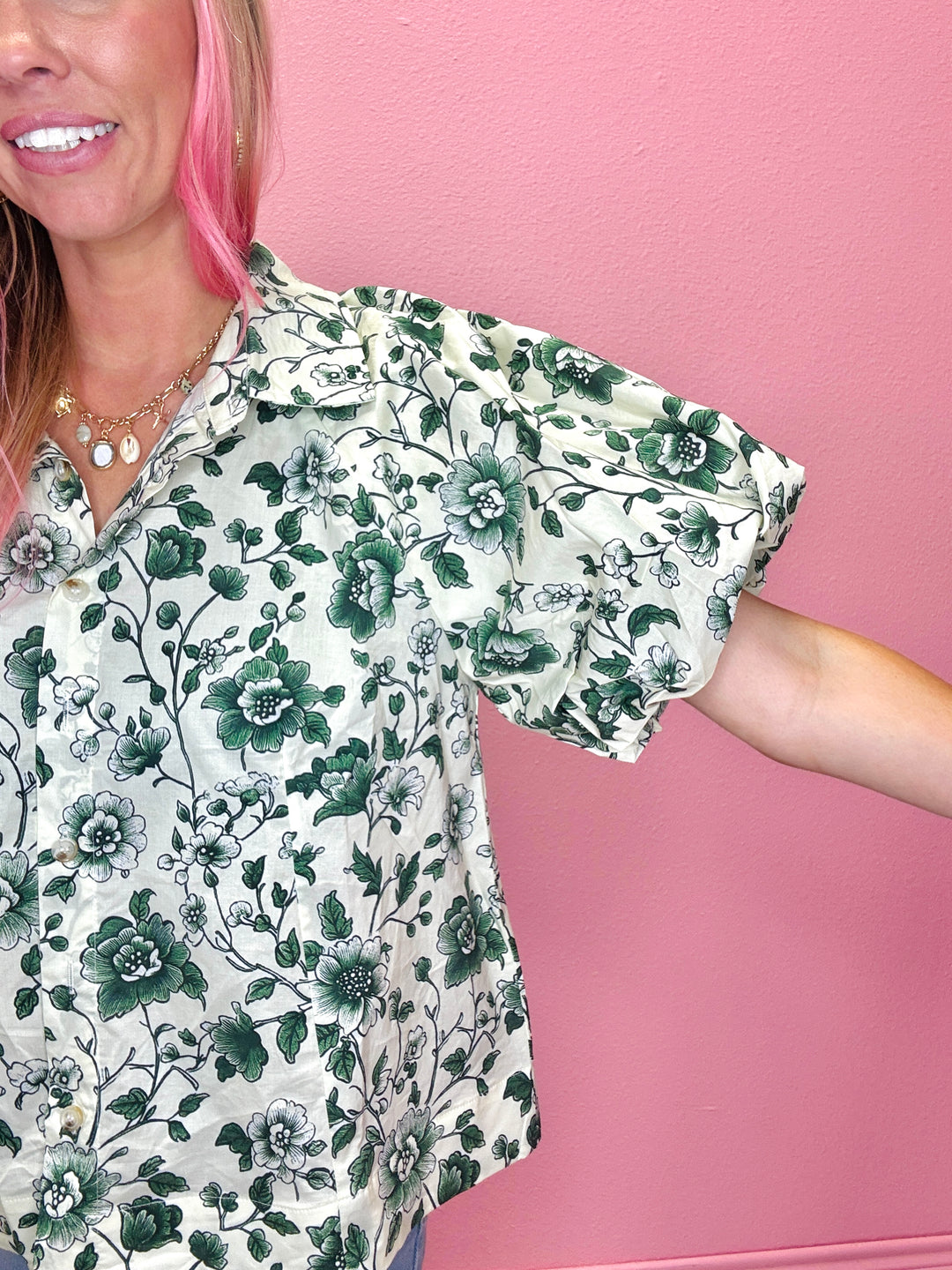 Emerald Lush Floral Top
