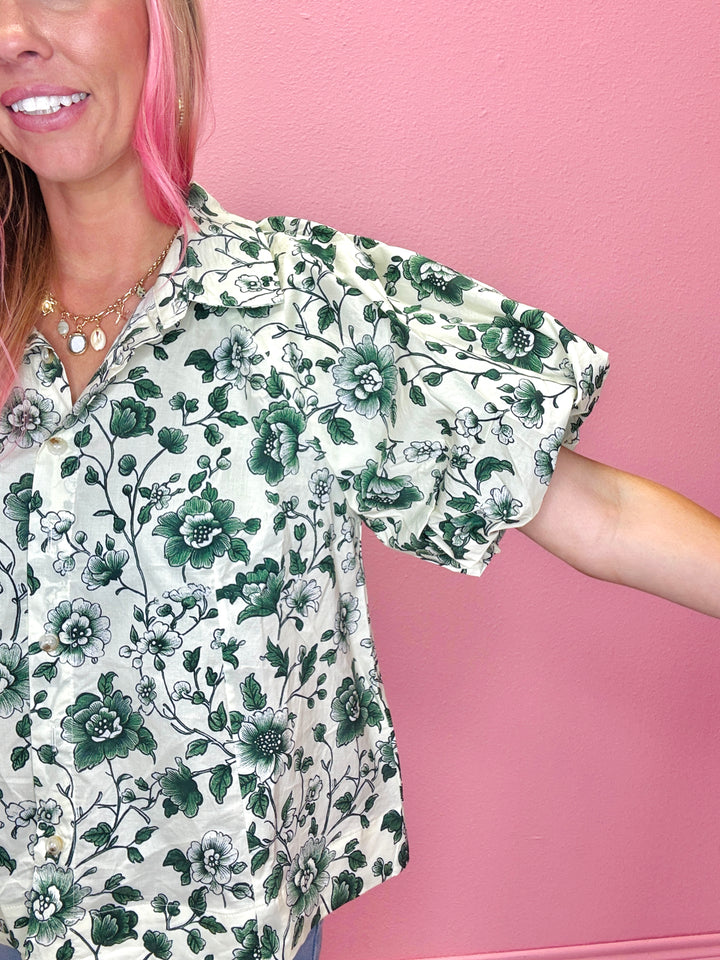 Emerald Lush Floral Top