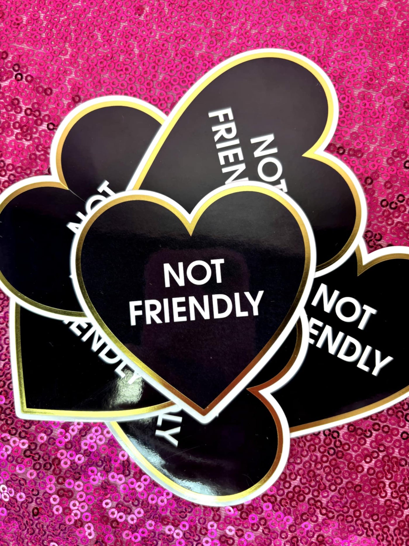 Not Friendly Black Heart Sticker