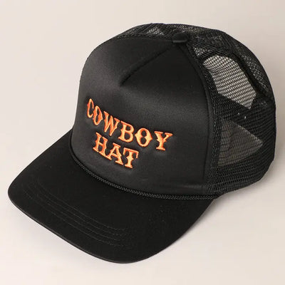 Cowboy Hat Embroidered Trucker Hat