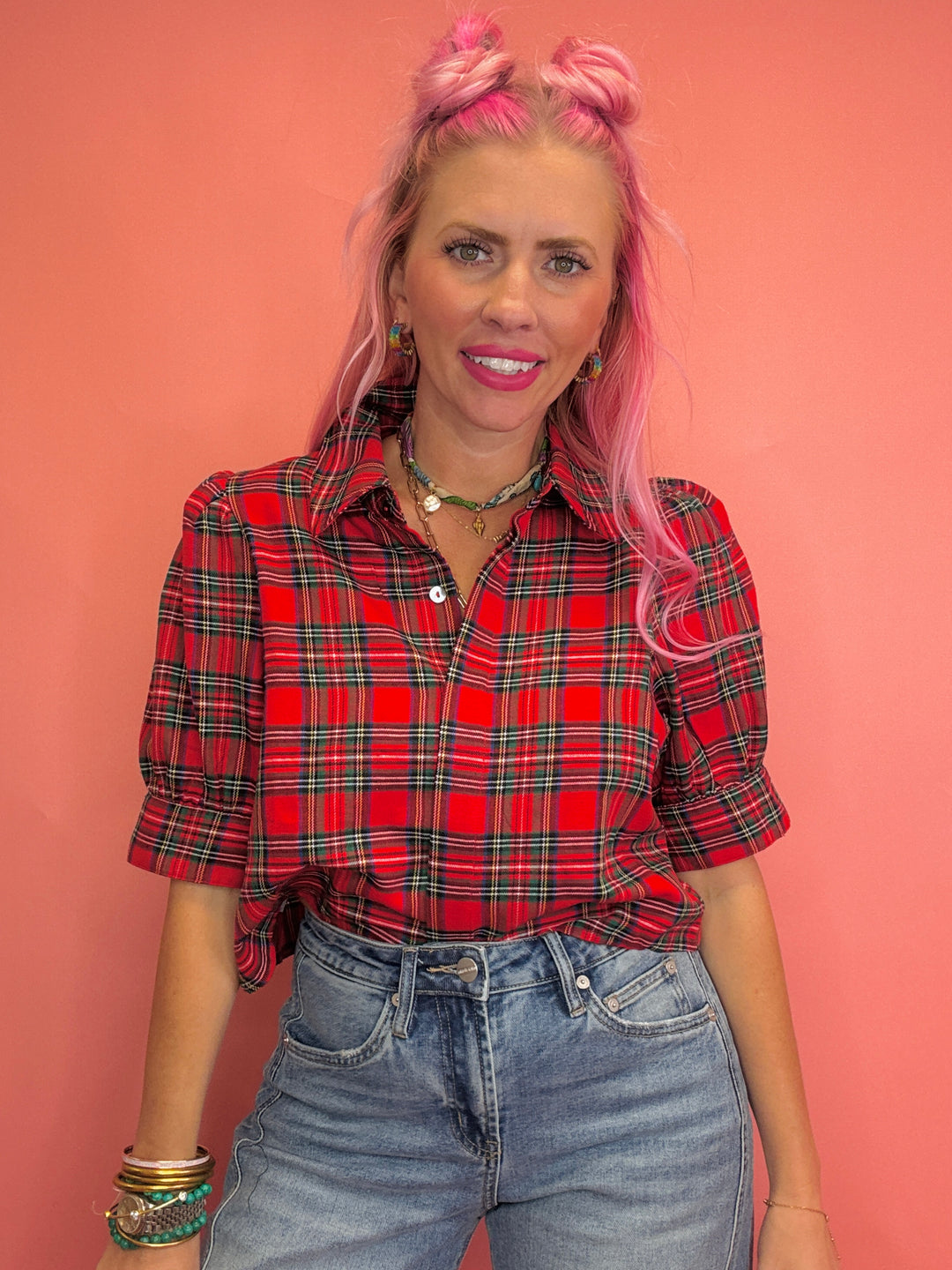 The Torrance Plaid Top