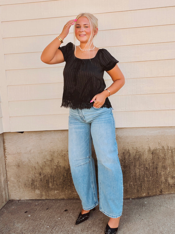 Sweetheart Scallop Lace Top