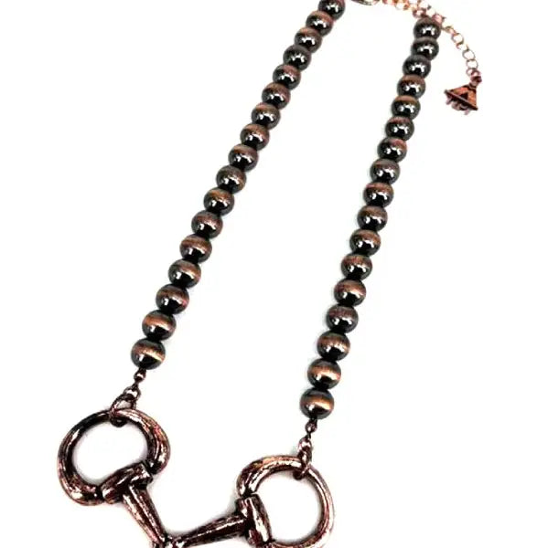 Snaffle Bit & Pearl Necklace