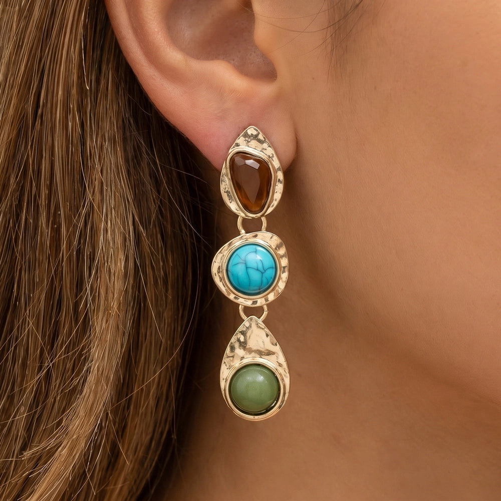 Triple Tier Drop Earrings