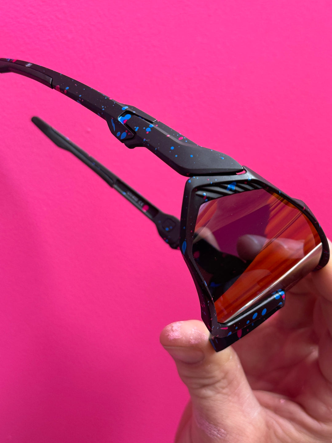 Multicolor Frame Tinted Lenses Sport Sunglasses