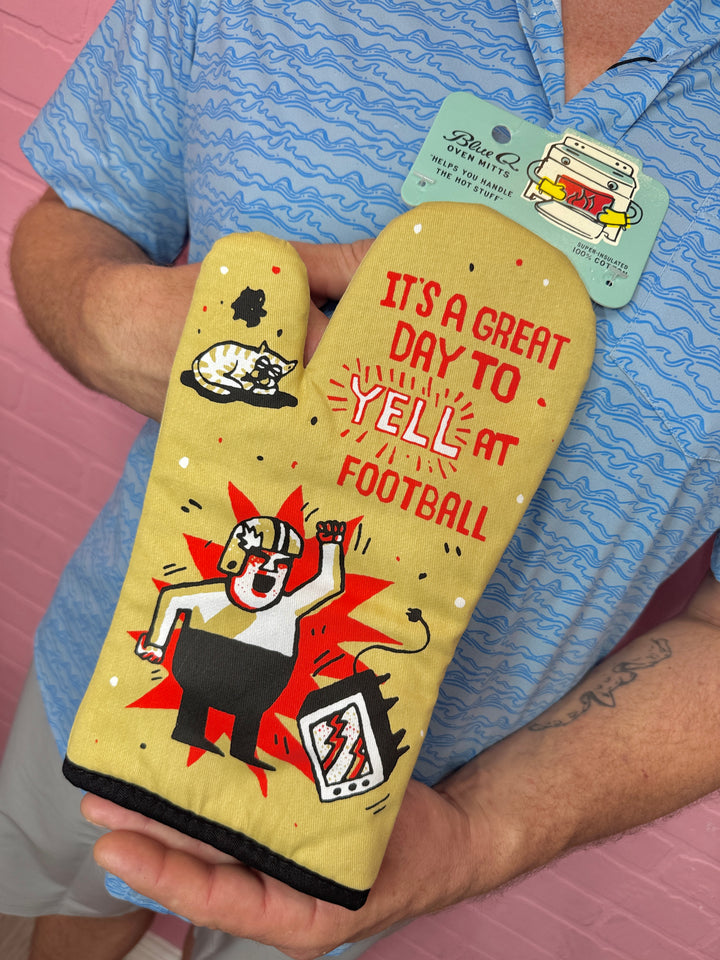 Yell At Football Oven Mitt